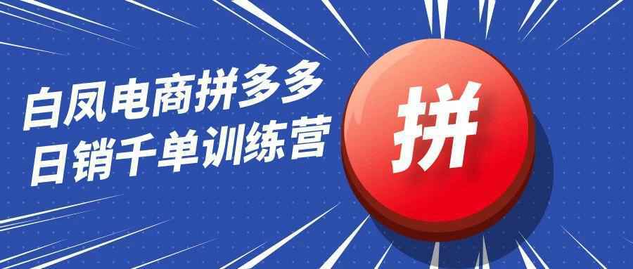 白凤电商拼多多日销千单训练营 - 来及网络