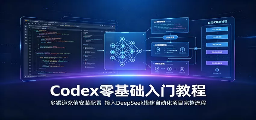 Codex零基础入门教程：多渠道充值安装配置，接入DeepSeek搭建自动化项目完整流程 - 来及网络