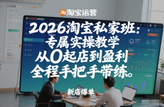 2026淘宝私家班：专属实操教学，从0起店到盈利，全程手把手带练(更新) - 来及网络