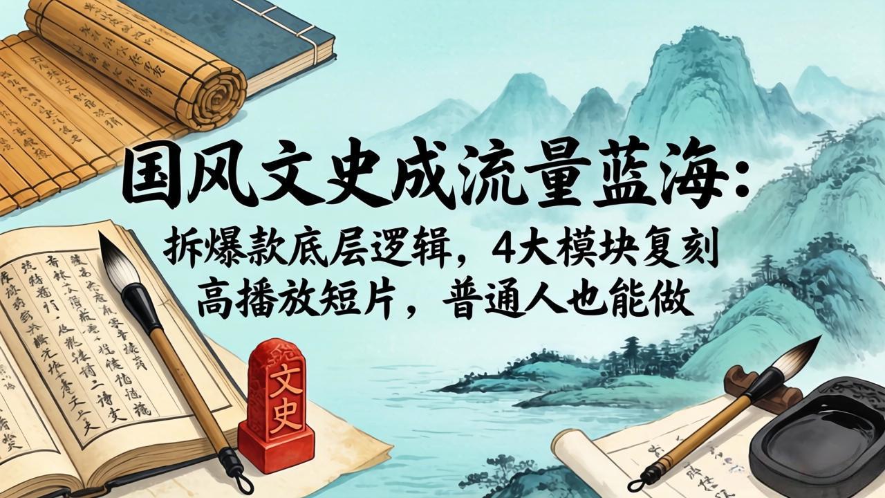 国风文史成流量蓝海：拆爆款底层逻辑，4大模块复刻高播放短片，普通人也能做 - 来及网络