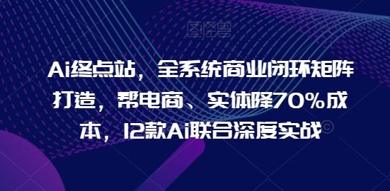 Ai终点站，全系统商业闭环矩阵打造，帮电商、实体降70%成本，12款Ai联合深度实战【0906更新】 - 来及网络