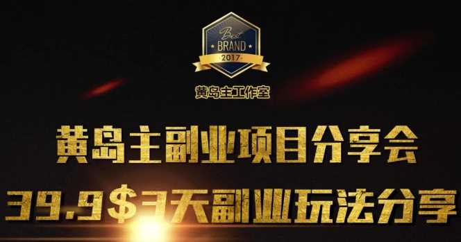 黄岛主副业分享会1期：3天3个副业玩法，速度上车 - 来及网络