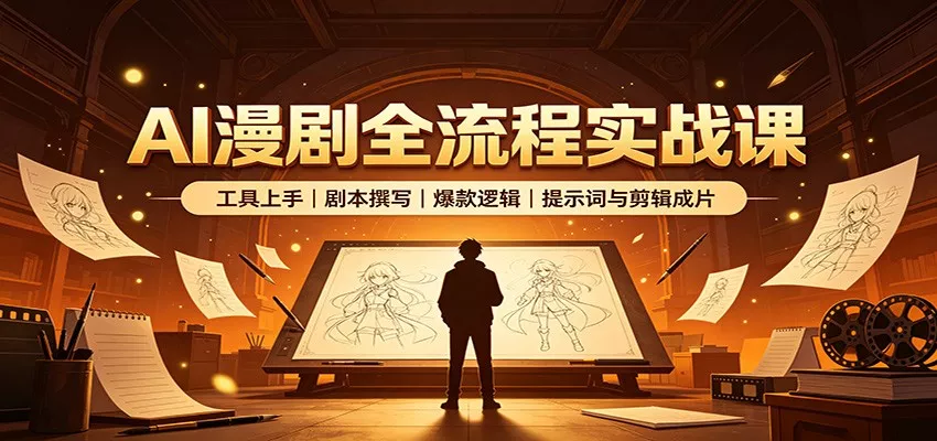 AI漫剧全流程实战课：工具上手、剧本撰写、爆款逻辑、提示词与剪辑成片 - 来及网络