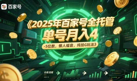 2025年百家号全托管，单号月入4-5位数，懒人福音，纯挂G玩法【揭秘】 - 来及网络