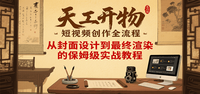 天工开物短视频创作全流程，从封面设计到最终渲染的保姆级实战教程 - 来及网络