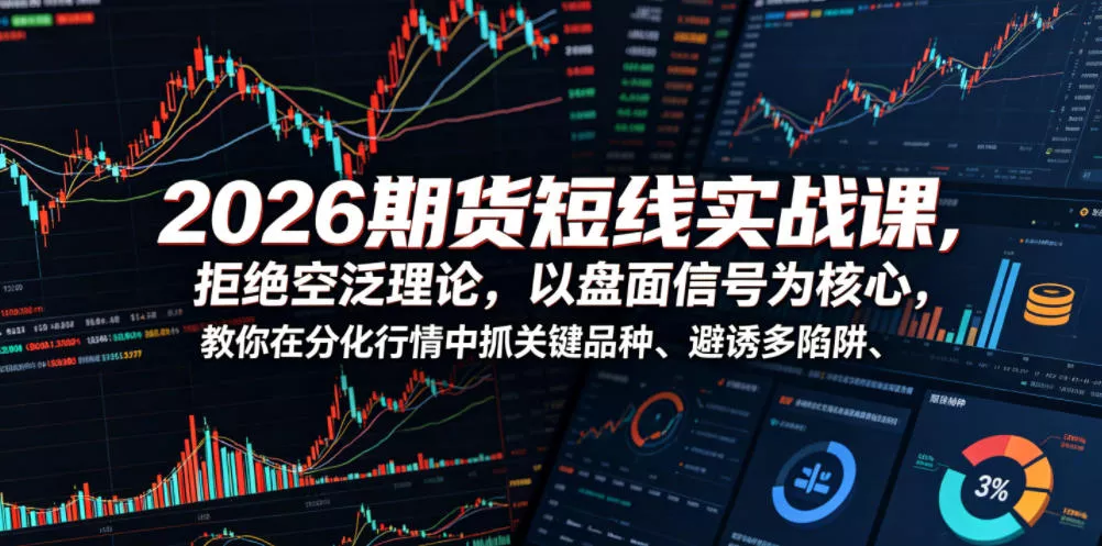 2026期货短线实战课，拒绝空泛理论，以盘面信号为核心，教你在分化行情中抓关键品种、避诱多陷阱(更新) - 来及网络