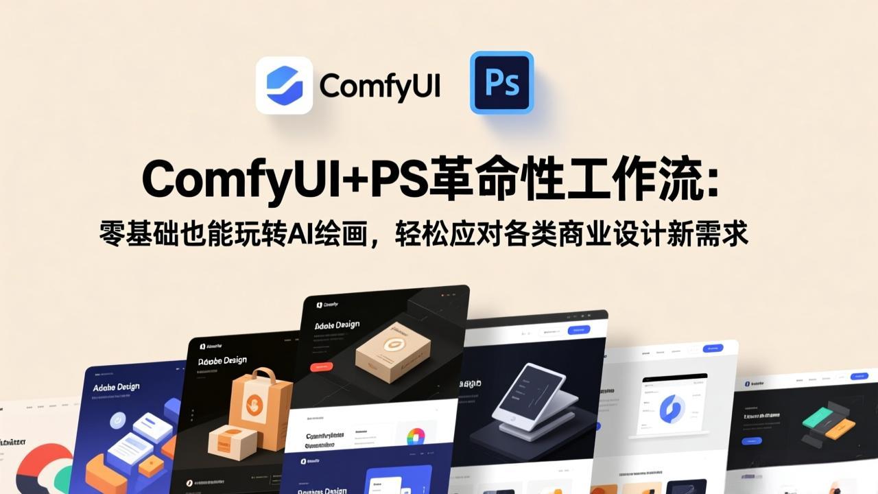 ComfyUI+PS革命性工作流：零基础也能玩转AI绘画，轻松应对各类商业设计新需求 - 来及网络