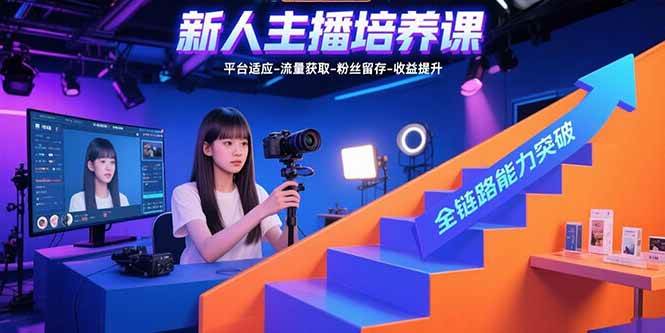 （15701期）新人主播培养课：平台适应-流量获取-粉丝留存-收益提升 全链路能力突破 - 来及网络