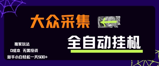 大众采集全自动玩法，新手小白轻松一天5张+，操作简单零成本【揭秘】 - 来及网络