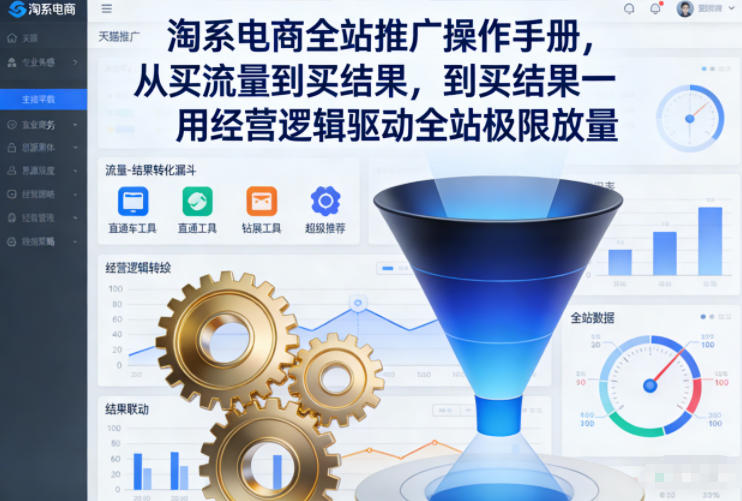 淘系电商全站推广操作手册，从买流量到买结果一用经营逻辑驱动全站极限放量 - 来及网络
