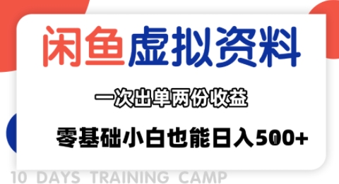 闲鱼虚拟资料新变现玩法，信息差项目，一次出单两份收益，无需囤货，可批量矩阵，零基础小白也能日入多张 - 来及网络