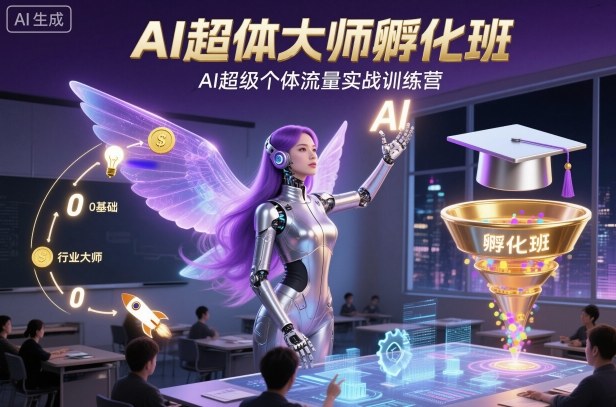 AI超体大师孵化班，AI超级个体流量实战训练营 - 来及网络