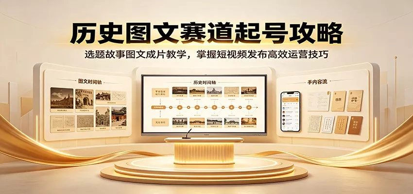 历史图文赛道起号攻略：选题故事图文成片教学，掌握短视频发布高效运营技巧 - 来及网络