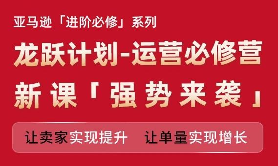 亚马逊进阶必修系列，龙跃计划-运营必修营新课，让卖家实现提升 让单量实现增长 - 来及网络