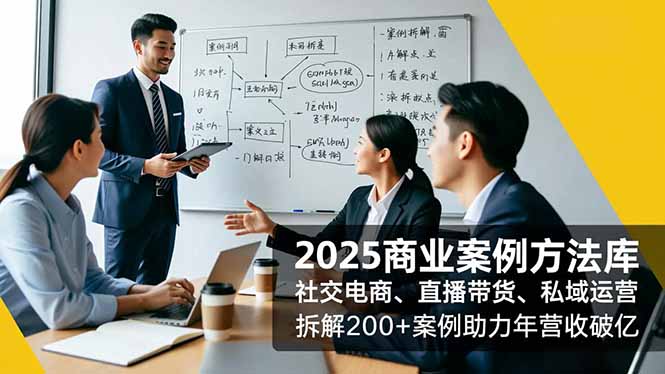 2025商业案例方法库，社交电商、直播带货、私域运营，拆解200+案例助力年营收破亿 - 来及网络