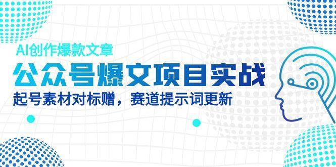 公众号爆文项目实战，AI创作爆款文章，起号素材对标赠（附赛道AI提示词） - 来及网络