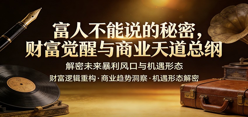 富人不能说的秘密，财富觉醒与商业天道总纲，解密未来暴利风口与机遇形态 - 来及网络