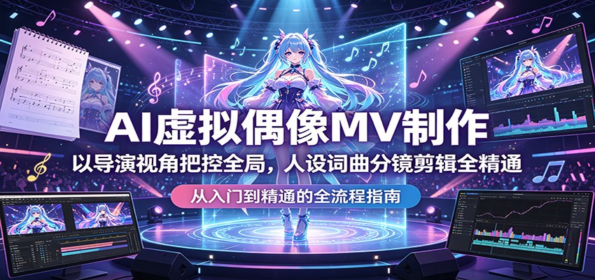 AI虚拟偶像MV制作：以导演视角把控全局，人设词曲分镜剪辑全精通 - 来及网络