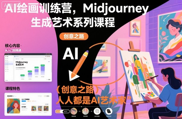 AI绘画训练营，Midjourney生成艺术系列课程，人人都是AI艺术家 - 来及网络