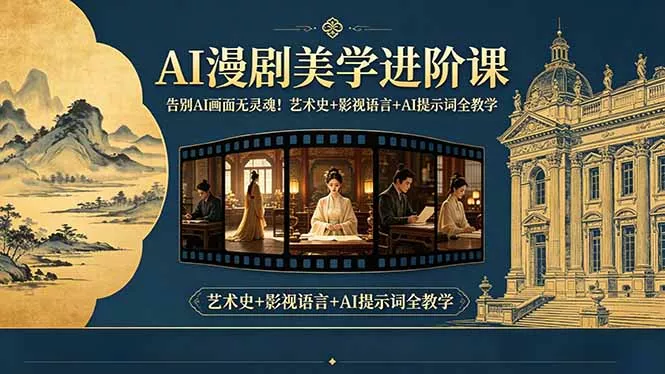 告别AI画面无灵魂！AI漫剧美学进阶课-更新，艺术史+影视语言+AI提示词全教学 - 来及网络