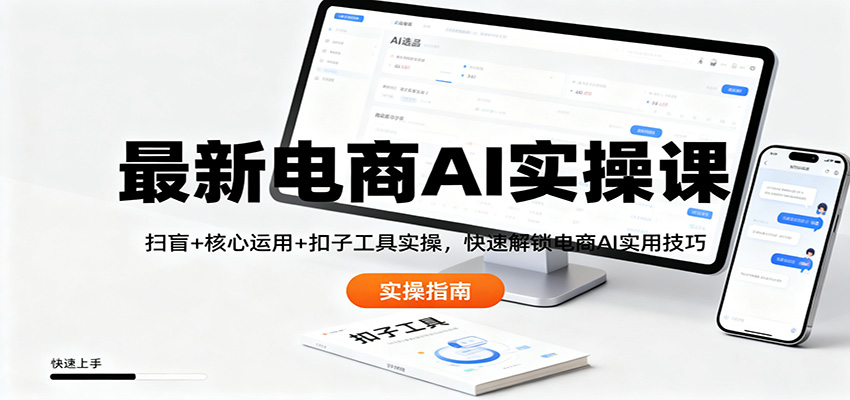 最新电商AI实操课：扫盲+核心运用+扣子工具实操，快速解锁电商AI实用技巧 - 来及网络