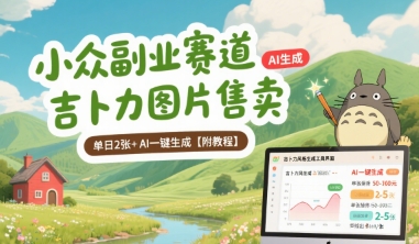 小众副业赛道 吉卜力图片售卖 单日2张+ AI一键生成【附教程】 - 来及网络