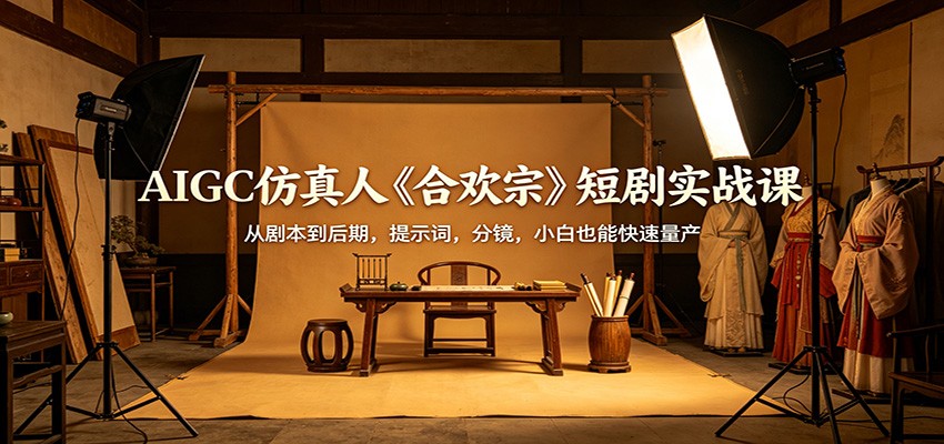AIGC仿真人《合欢宗》短剧实战课：从剧本到后期，提示词，分镜，小白也能快速量产 - 来及网络