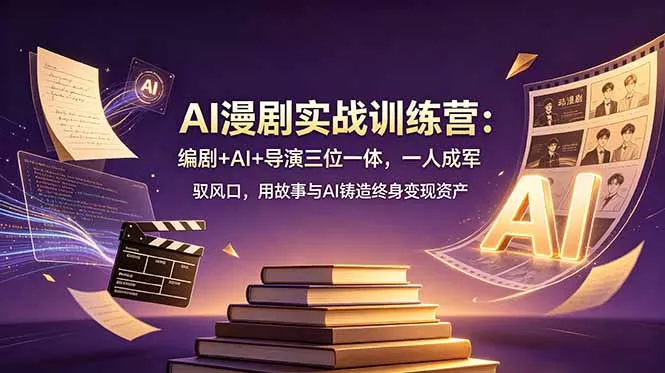 AI漫剧实战训练营：编剧+AI+导演三位一体，一人成军 驭风口，用故事与AI铸造终身变现资产 - 来及网络