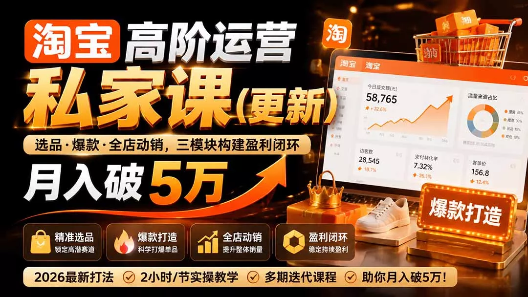 淘宝高阶运营私家课(更新26年 - 来及网络