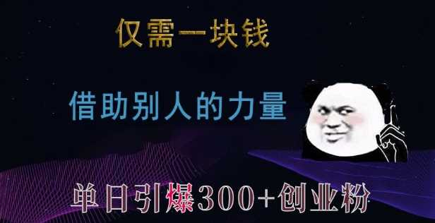 仅需一块钱，借助别人的力量，单日引爆300+创业粉、兼职粉【揭秘】 - 来及网络