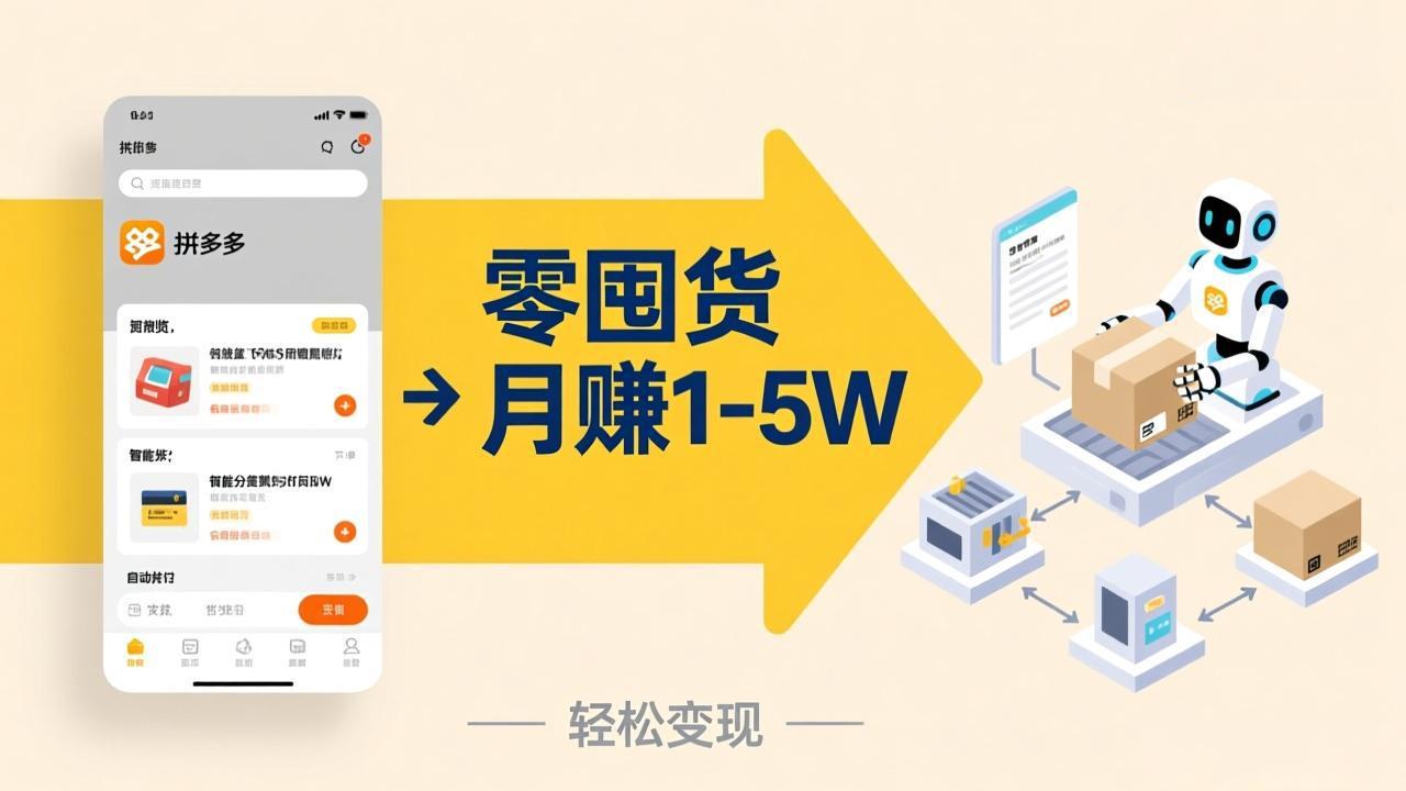 不用囤货不用跑单！拼多多虚拟玩法，机器人管理发货和客服，帮你月赚 1-5W - 来及网络