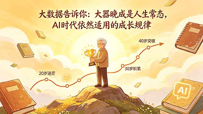 付费文章：大数据告诉你：大器晚成是人生常态，AI 时代依然适用的成长规律 - 来及网络