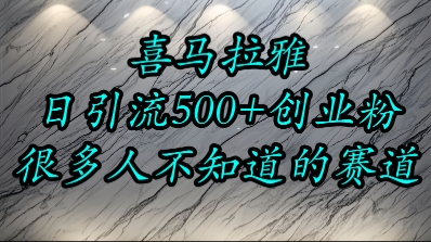 喜马拉雅，小而精的流量赛道，日进500+精准创业粉 - 来及网络