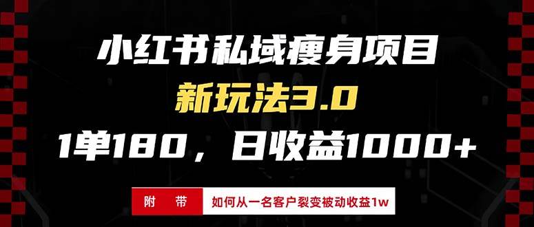 （13348期）小红书瘦身项目3.0模式，新手小白日赚收益1000+（附从一名客户裂变收益… - 来及网络