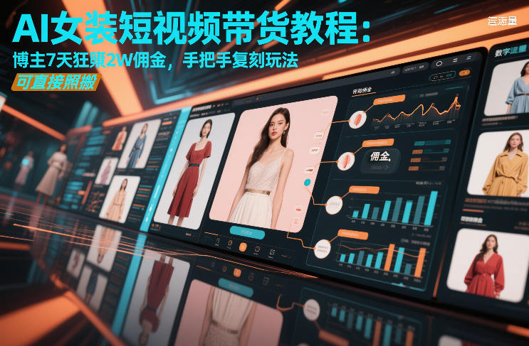 AI女装短视频带货教程：博主7天狂賺2W佣金，手把手复刻玩法，可直接照搬 - 来及网络