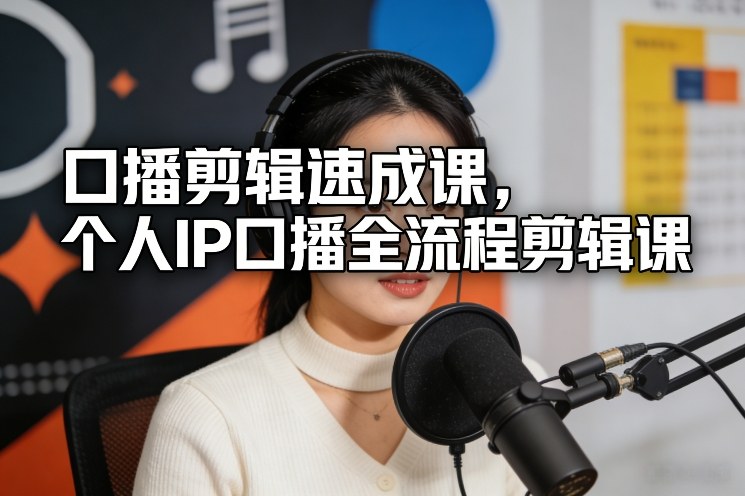 口播剪辑速成课，个人IP口播全流程剪辑课 - 来及网络
