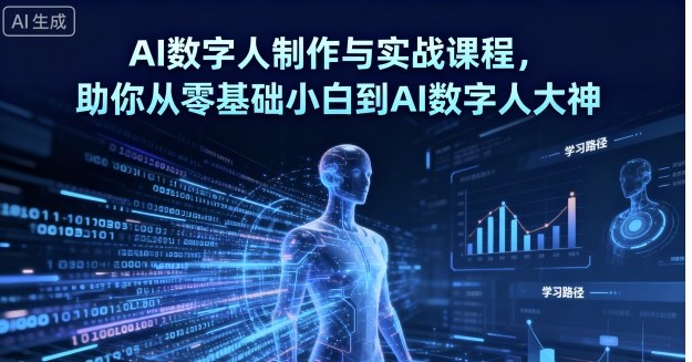 AI数字人制作与实战课程，助你从零基础小白到AI数字人大神 - 来及网络