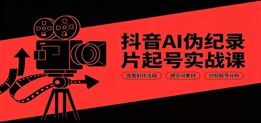 抖音AI伪纪录片起号实战课：完整制作流程，提示词素材，对标账号分析 - 来及网络