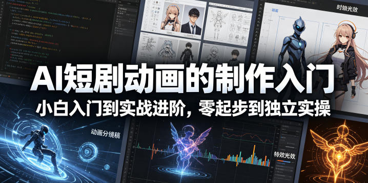 AI短剧动画的制作入门，小白入门到实战进阶，零起步到独立实操 - 来及网络