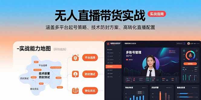 （15622期）无人直播带货实战，涵盖多平台起号策略、技术防封方案、高转化直播配置 - 来及网络
