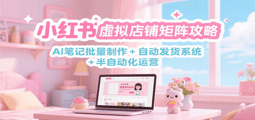 小红书虚拟店铺矩阵攻略：AI笔记批量制作 + 自动发货系统 + 半自动化运营 - 来及网络