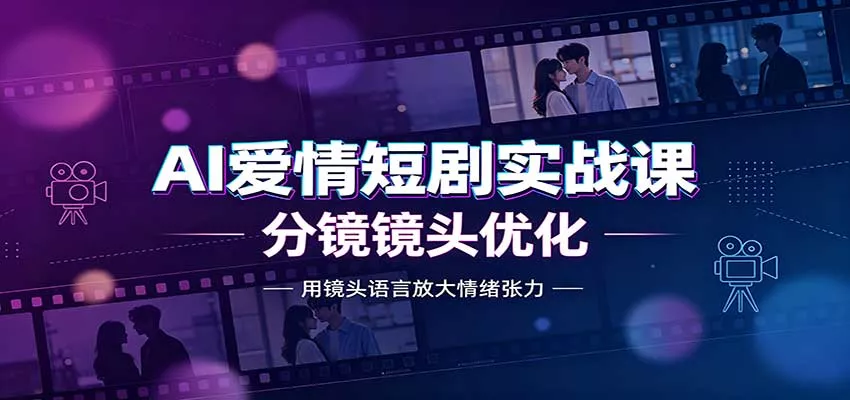AI爱情短剧实战课：故事剧本创作，分镜镜头优化，智能体提示词 - 来及网络