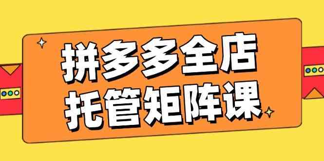 拼多多全店托管矩阵课，盈利动销玩法，高效计划设置，提升店铺效益 - 来及网络