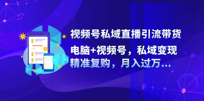 （12249期）视频号私域直播引流带货：电脑+视频号，私域变现，精准复购，月入过万… - 来及网络