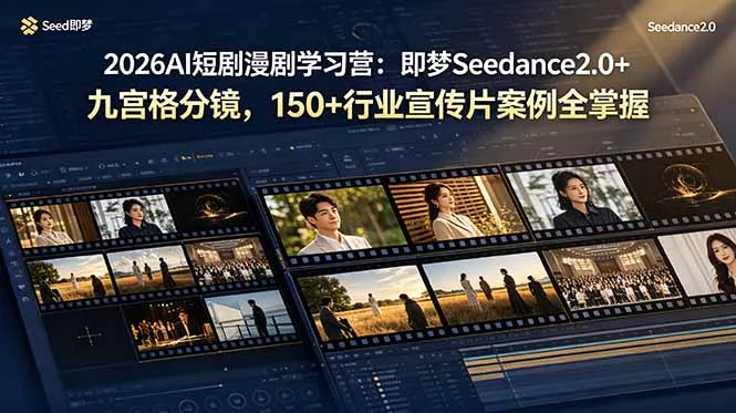 2026AI短剧漫剧学习营：即梦Seedance2.0+九宫格分镜，150+行业宣传片案例全掌握 - 来及网络