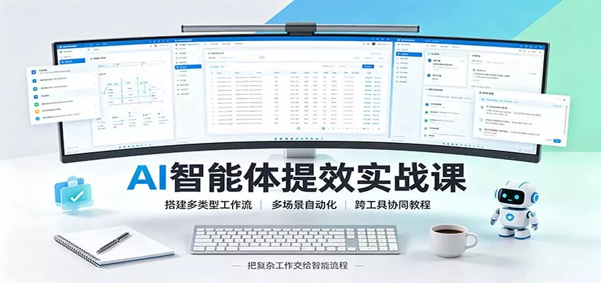 AI智能体提效实战课：搭建多类型工作流，多场景自动化，跨工具协同教程 - 来及网络