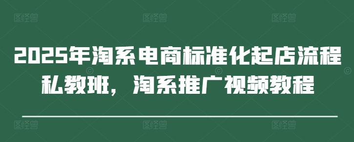 2025年淘系电商标准化起店流程私教班，淘系推广视频教程 - 来及网络