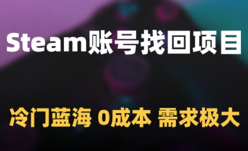 Steam账号找回项目，冷门蓝海，0成本，需求极大 - 来及网络
