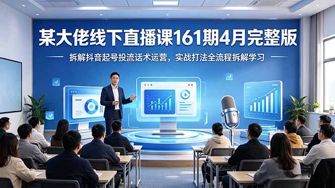 某大佬线下直播课161期4月完整版，拆解抖音起号投流话术运营，实战打法全流程拆解学习 - 来及网络