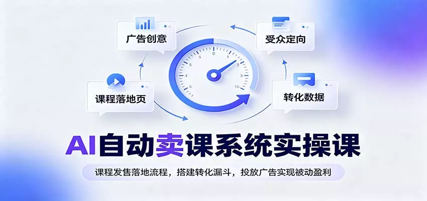 AI自动卖课系统实操课：课程发售落地流程，搭建转化漏斗，投放广告实现被动盈利 - 来及网络